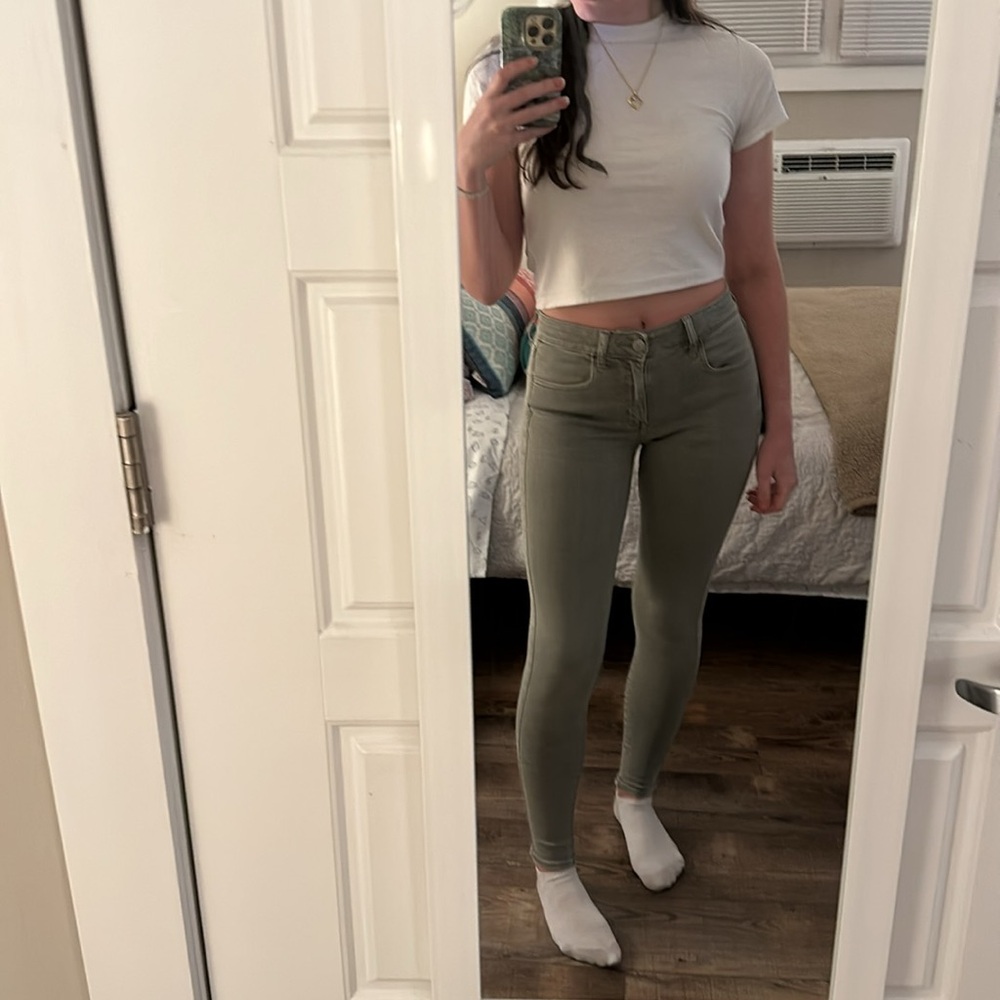 American Eagle Muted Green Jeans